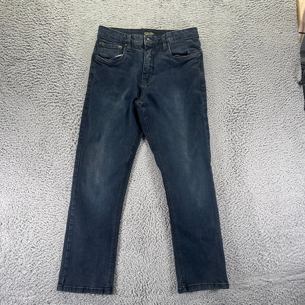 Urban Star Jeans Men 32x30 Blue Cotton Denim Straight Leg Faded Workwear Stretch